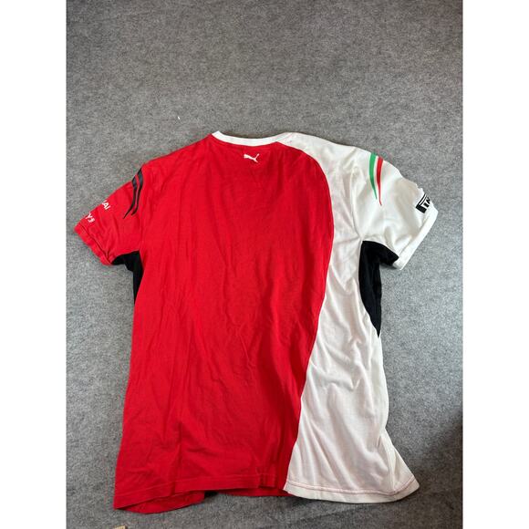 Puma Scuderia Ferrari F1 Racing Team T Shirt Mens XL Red White Santander Shell - Picture 9 of 10